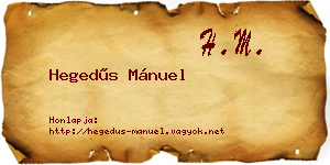 Hegedűs Mánuel névjegykártya